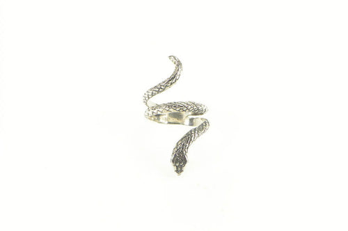 Sterling Silver Coiled Snake Serpent Wrap Spiral Ring