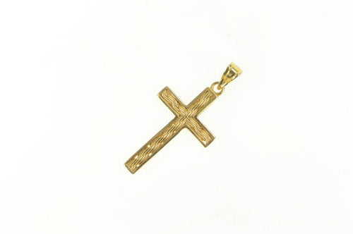 14K Rope Pattern Cross Christian Faith Symbol Charm/Pendant Yellow Gold