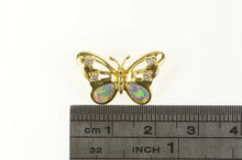 Load image into Gallery viewer, 18K Natural Opal Inlay Diamond Butterfly Statement Pendant Yellow Gold