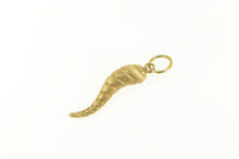 Load image into Gallery viewer, 14K Ornate Twist Italian Horn Protection Symbol Charm/Pendant Yellow Gold