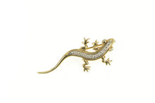 Load image into Gallery viewer, Sterling Silver Diamond Inset Two Tone Lizard Gecko Pin/Brooch