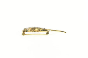 Sterling Silver Diamond Inset Two Tone Lizard Gecko Pin/Brooch