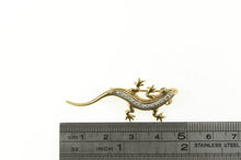 Load image into Gallery viewer, Sterling Silver Diamond Inset Two Tone Lizard Gecko Pin/Brooch