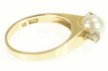 Load image into Gallery viewer, 14K 1940&#39;s Pearl Diamond Accent Engagement Ring Yellow Gold