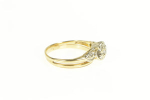 14K 1940's Diamond Vintage Engagement Bridal Ring Size 7.25 Yellow Gold