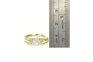 14K 1940's Diamond Vintage Engagement Bridal Ring Size 7.25 Yellow Gold