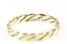 Load image into Gallery viewer, Gold Filled Two Tone Twist Pattern Retro Vintage Band Ring