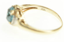 Load image into Gallery viewer, 14K Art Deco Blue Topaz Diamond Engagement Ring Yellow Gold