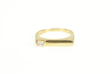 Load image into Gallery viewer, 14K Squared Solitaire Geometric Stackable CZ Band Ring Yellow Gold