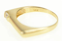 Load image into Gallery viewer, 14K Squared Solitaire Geometric Stackable CZ Band Ring Yellow Gold