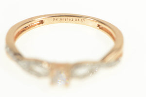 14K Classic Diamond Promise Engagement Ring Rose Gold