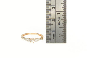 14K Classic Diamond Promise Engagement Ring Rose Gold