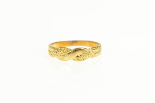 10K 1930's Wavy Pattern Vintage Child's Baby Ring Yellow Gold
