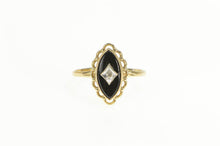 Load image into Gallery viewer, 10K Marquise Diamond Black Onyx Diamond Ring Yellow Gold