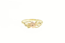 Load image into Gallery viewer, 10K Black Hills Leaf Rose Flower Romantic Ring Yellow Gold