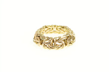 Load image into Gallery viewer, 14K Byzantine Link Chain Statement Band 8.0mm Ring Yellow Gold