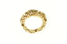 Load image into Gallery viewer, 14K Byzantine Link Chain Statement Band 8.0mm Ring Yellow Gold