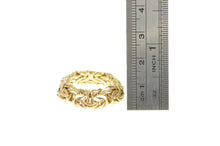 Load image into Gallery viewer, 14K Byzantine Link Chain Statement Band 8.0mm Ring Yellow Gold