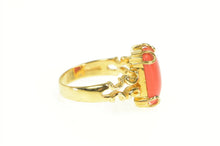 Load image into Gallery viewer, Gold Plated Sim. Coral Squared Badavici Retro Statement Ring