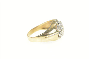 10K 0.50 Ctw Diamond 1960's Floral Cluster Ring Yellow Gold