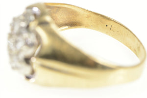 10K 0.50 Ctw Diamond 1960's Floral Cluster Ring Yellow Gold