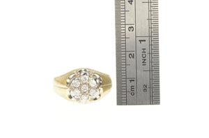10K 0.50 Ctw Diamond 1960's Floral Cluster Ring Yellow Gold