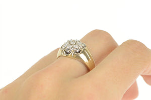 10K 0.50 Ctw Diamond 1960's Floral Cluster Ring Yellow Gold