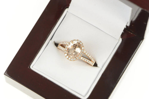 14K 2.53 Ctw Morganite VS Diamond Engagement Ring Rose Gold