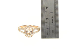 14K 2.53 Ctw Morganite VS Diamond Engagement Ring Rose Gold