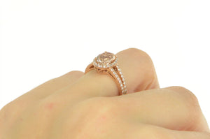 14K 2.53 Ctw Morganite VS Diamond Engagement Ring Rose Gold