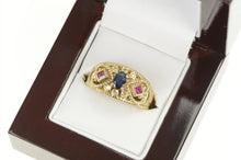 Load image into Gallery viewer, 14K 0.90 Ctw Sapphire Diamond Ruby Encrusted Ring Yellow Gold