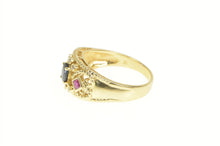 Load image into Gallery viewer, 14K 0.90 Ctw Sapphire Diamond Ruby Encrusted Ring Yellow Gold