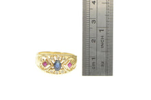 Load image into Gallery viewer, 14K 0.90 Ctw Sapphire Diamond Ruby Encrusted Ring Yellow Gold