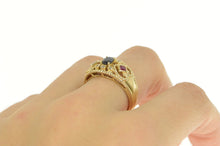 Load image into Gallery viewer, 14K 0.90 Ctw Sapphire Diamond Ruby Encrusted Ring Yellow Gold