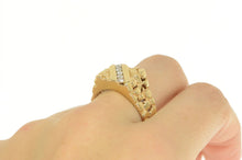 Load image into Gallery viewer, 14K 0.40 Ctw Diamond Squared Men&#39;s Retro Nugget Ring Yellow Gold