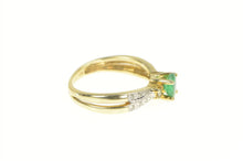 Load image into Gallery viewer, 10K 0.42 Ctw Oval Emerald Diamond Engagement Ring Yellow Gold