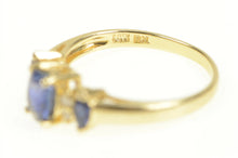 Load image into Gallery viewer, 14K 1.35 Ctw Sapphire Diamond Accent Engagement Ring Yellow Gold