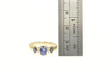 Load image into Gallery viewer, 14K 1.35 Ctw Sapphire Diamond Accent Engagement Ring Yellow Gold