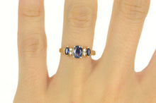 Load image into Gallery viewer, 14K 1.35 Ctw Sapphire Diamond Accent Engagement Ring Yellow Gold