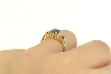 Load image into Gallery viewer, 14K 1.35 Ctw Sapphire Diamond Accent Engagement Ring Yellow Gold