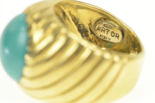 Load image into Gallery viewer, 18K Vintage Turquoise Cabochon Swirl Twist Ring Yellow Gold