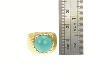 Load image into Gallery viewer, 18K Vintage Turquoise Cabochon Swirl Twist Ring Yellow Gold