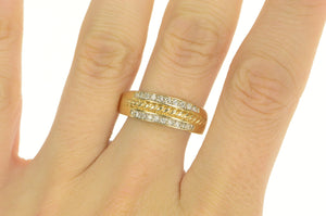 14K 0.25 Ctw Diamond Twist Design Wedding Band Ring Yellow Gold