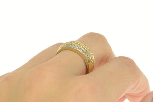 14K 0.25 Ctw Diamond Twist Design Wedding Band Ring Yellow Gold