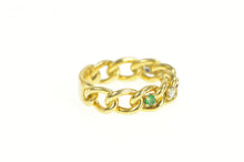 Load image into Gallery viewer, 18K 0.28 Ctw Ruby Sapphire Diamond Chain Band Ring Yellow Gold