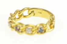 Load image into Gallery viewer, 18K 0.28 Ctw Ruby Sapphire Diamond Chain Band Ring Yellow Gold
