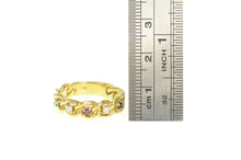 Load image into Gallery viewer, 18K 0.28 Ctw Ruby Sapphire Diamond Chain Band Ring Yellow Gold