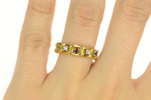 Load image into Gallery viewer, 18K 0.28 Ctw Ruby Sapphire Diamond Chain Band Ring Yellow Gold