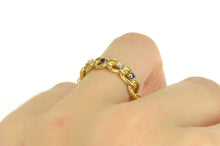 Load image into Gallery viewer, 18K 0.28 Ctw Ruby Sapphire Diamond Chain Band Ring Yellow Gold