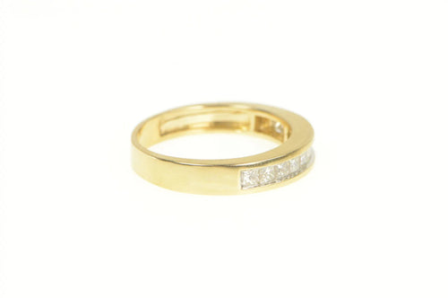 14K 0.66 Ctw Princess Cut Diamond Wedding Band Ring Yellow Gold